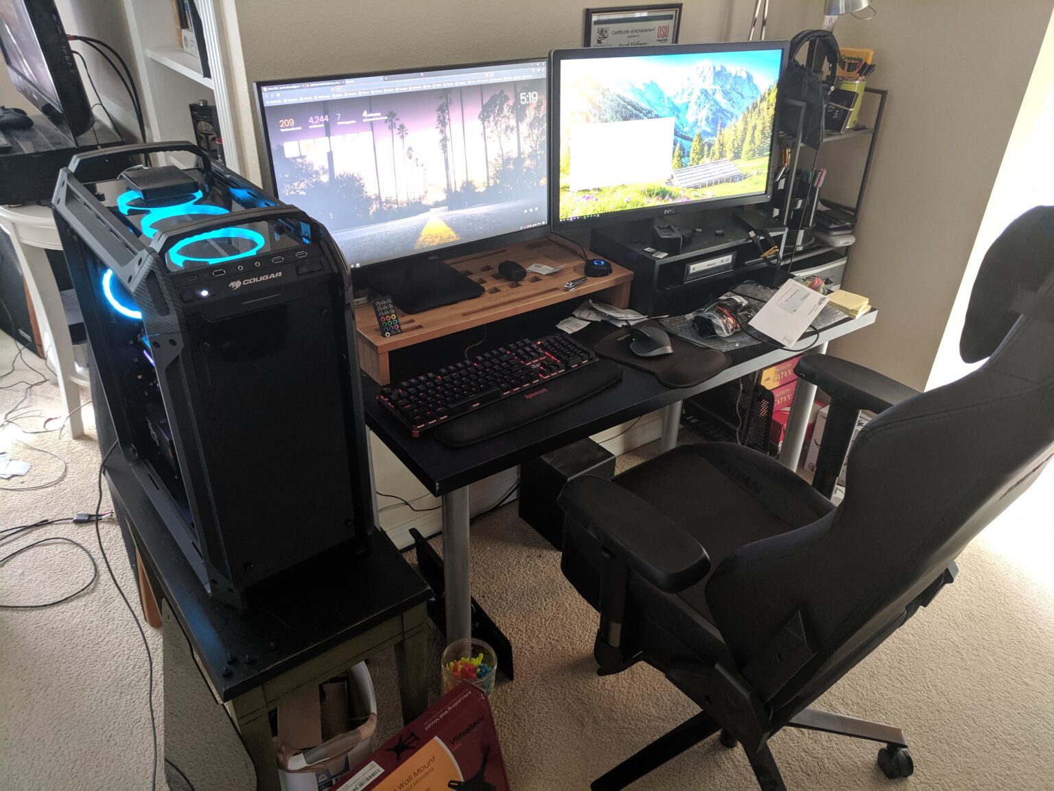 Dual monitor desktop ergonomics on a budget